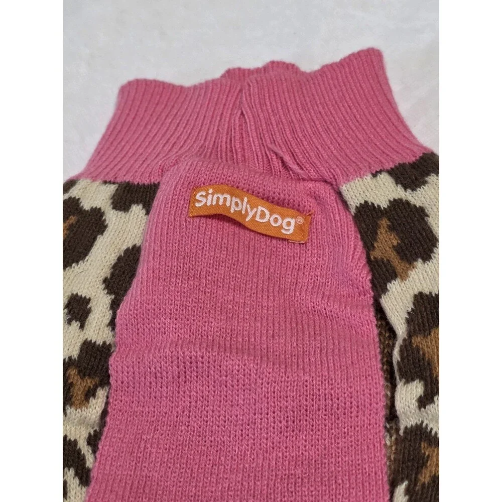 Simply Dog Animal\Pink Knit Dog Sweater Size Small